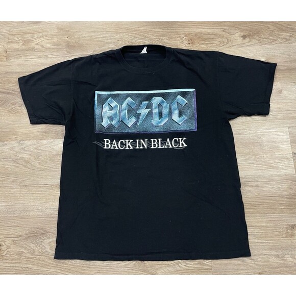 Vintage 1996 AC/DC 'Back in Black' Band T-shirt Size XL 1990s - Picture 1 of 7